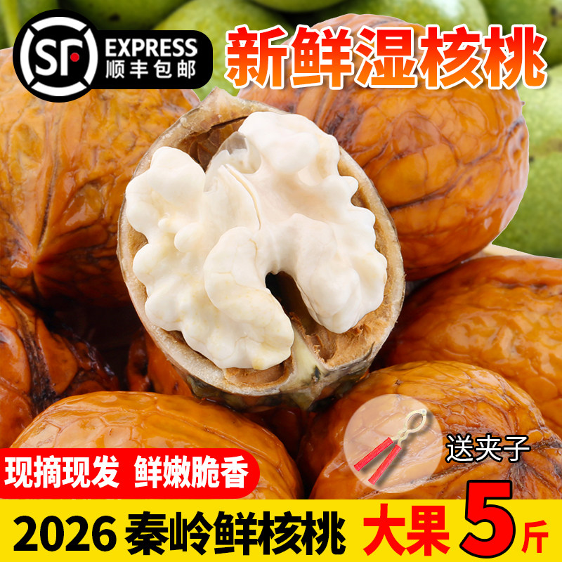 2026新鲜去皮湿核桃陕西秦岭产地原味孕妇水果绿青皮新货顺丰包邮