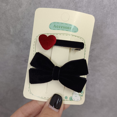 囡豆儿边夹套装丝绒韩式原创