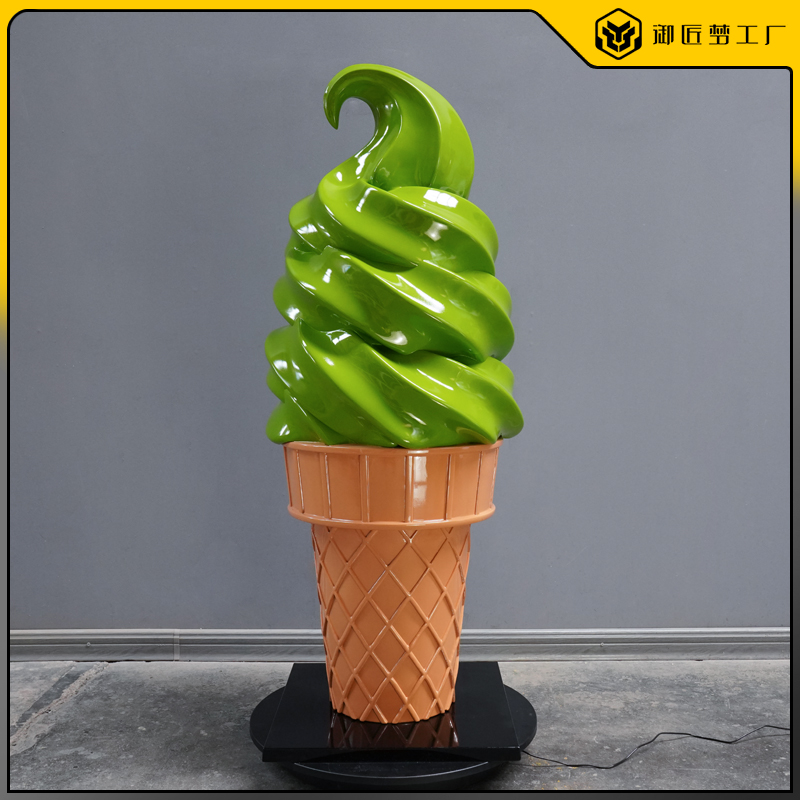 仿真抹茶冰淇淋雕塑模型