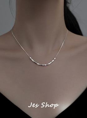 Jes Shop方块项链轻奢小众简约小众高级感时尚百搭锁骨链新款女