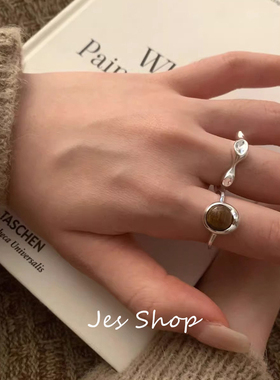 JesShop女虎眼石小众设计戒指