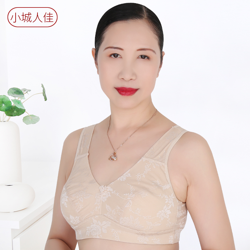 中老年罩杯纯棉运动风妈妈内衣