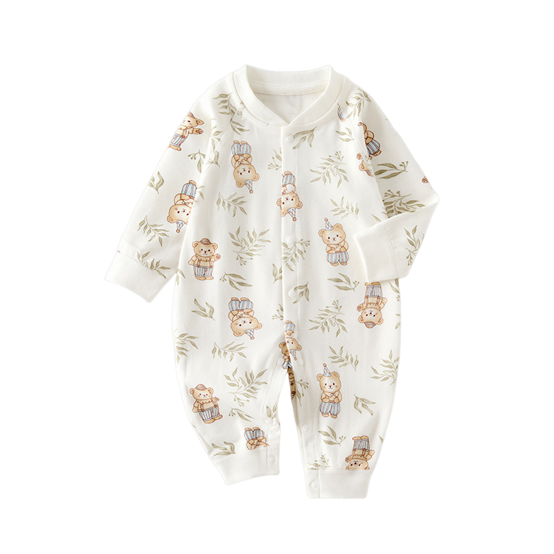 欧美婴儿连体衣春秋2025新款纯棉新生幼儿衣服秋冬内搭穿打底宝宝