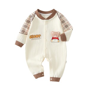 欧美婴儿衣服春秋款纯棉哈衣宝宝超萌连体衣婴幼儿秋装男宝秋季爬