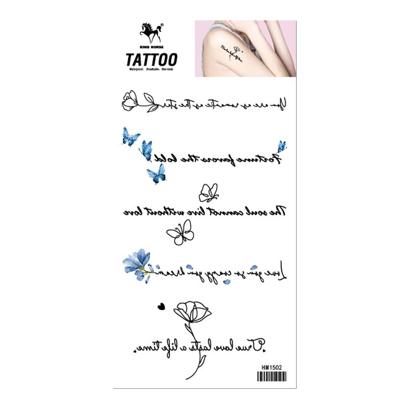 纹身贴防水持久女性感花臂暗黑花贴纸/立体贴纸