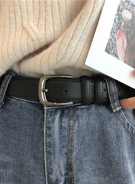 皮带男休闲黑色腰带女复古针扣男士牛仔裤裤带学生高级感裤腰带潮