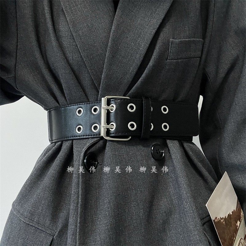 高级感双排孔腰带女配裙子大衣西装收腰美式朋克弹力松紧腰封装饰,服饰配件/皮带/帽子/围巾,腰带/皮带/腰链,淘宝优惠券,粉丝福利购,淘宝优惠卷