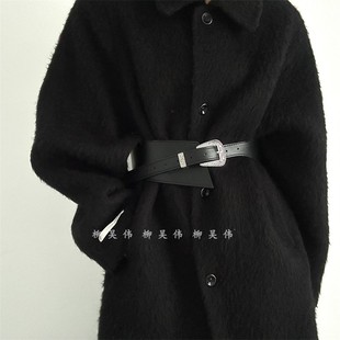 柳吴伟小众设计感腰带女装饰配裙子大衣收腰宽高级感腰封束腰黑色