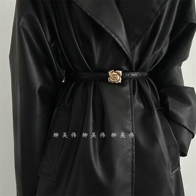 玫瑰花朵小皮带配衣服腰带~