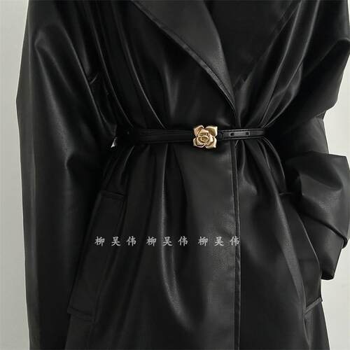 玫瑰花朵小皮带配衣服腰带~
