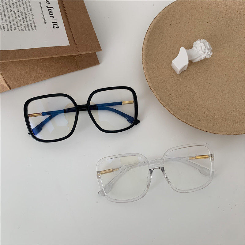 网红ins透明大框平光镜女素颜学生装饰时尚百搭眼镜男韩版潮街拍