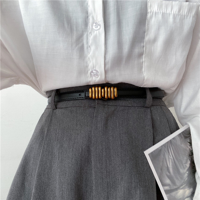 小皮带女真皮细款窄腰带百搭高级