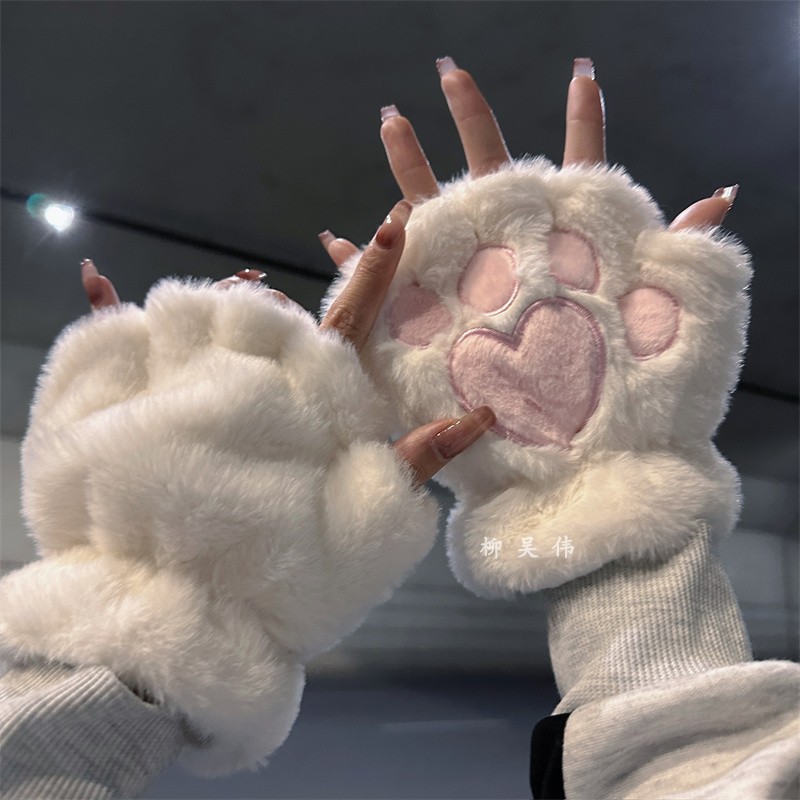 可爱半截手套加厚保暖