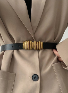 欧美西装腰带女百搭装饰韩国束腰配裙子大衣腰封收腰时尚黑色皮带