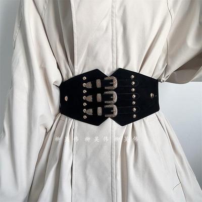 欧美复古超宽塑身松紧腰带