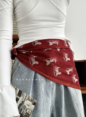 柳吴伟老钱风丝巾腰带女款配裙子收腰腰间腰封牛仔裤皮带屁帘叠穿