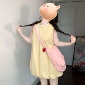 背心连衣裙女夏2026新款 法式 无袖 小众设计感花苞裙甜美度假少女风