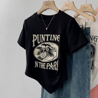 正肩短款短袖T恤显瘦修身