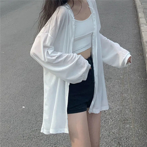 连帽防晒衣开衫外套女夏季韩版2026新款长袖宽松很仙的上衣潮