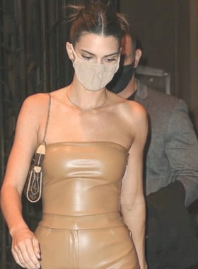 Ms sheep真皮弹力皮紧身显瘦百搭小抹胸  明星同款 棕褐色 黑色