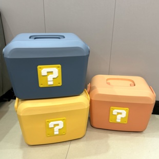 卡通马里奥手提玩具箱收纳盒收纳箱带盖家用储物箱零食儿童小箱子