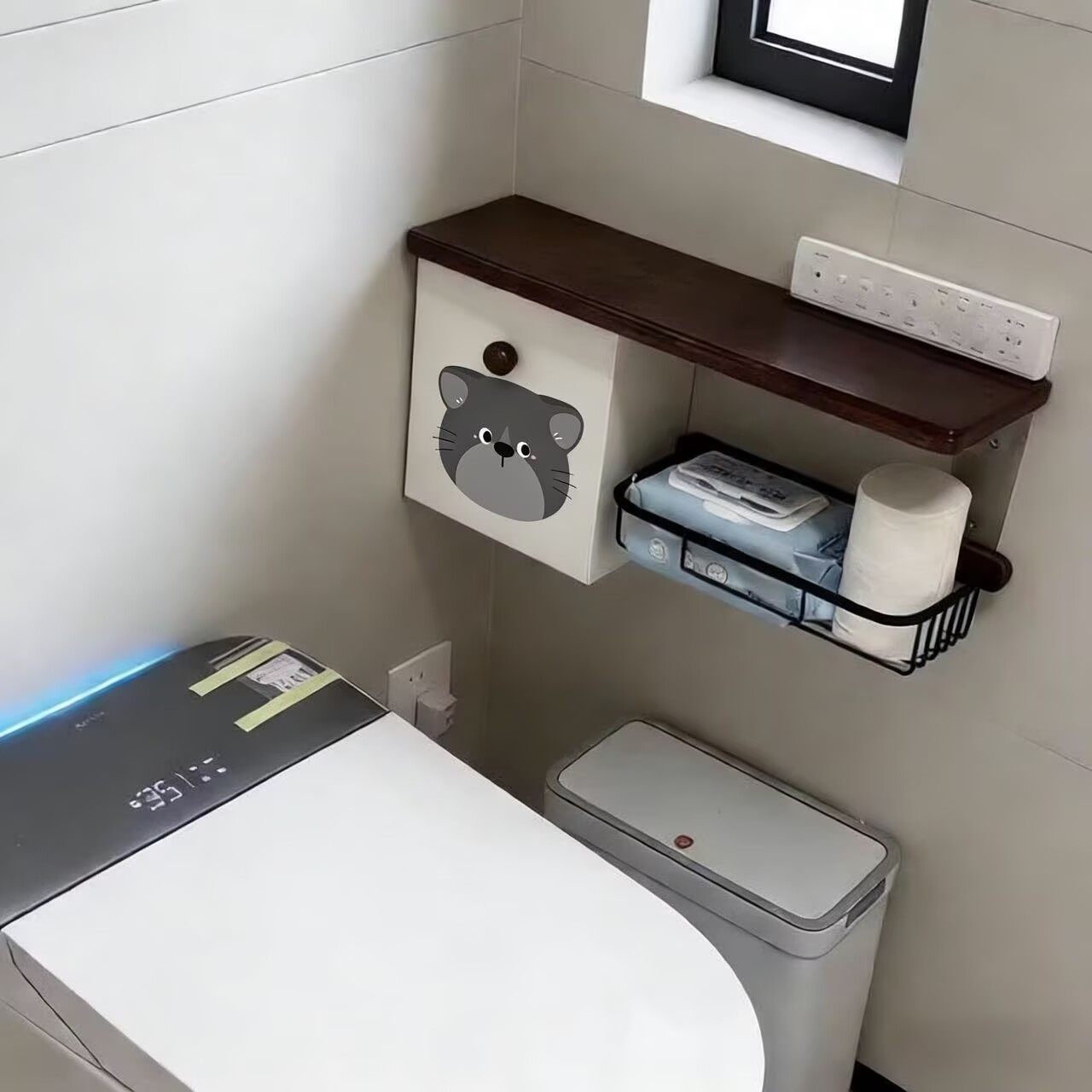 中古风卫生间厕所墙面壁挂置物架厕纸放置盒姨妈巾收纳盒马桶旁边,家庭/个人清洁工具,浴室角架/置物架,淘宝优惠券,粉丝福利购,淘宝优惠卷