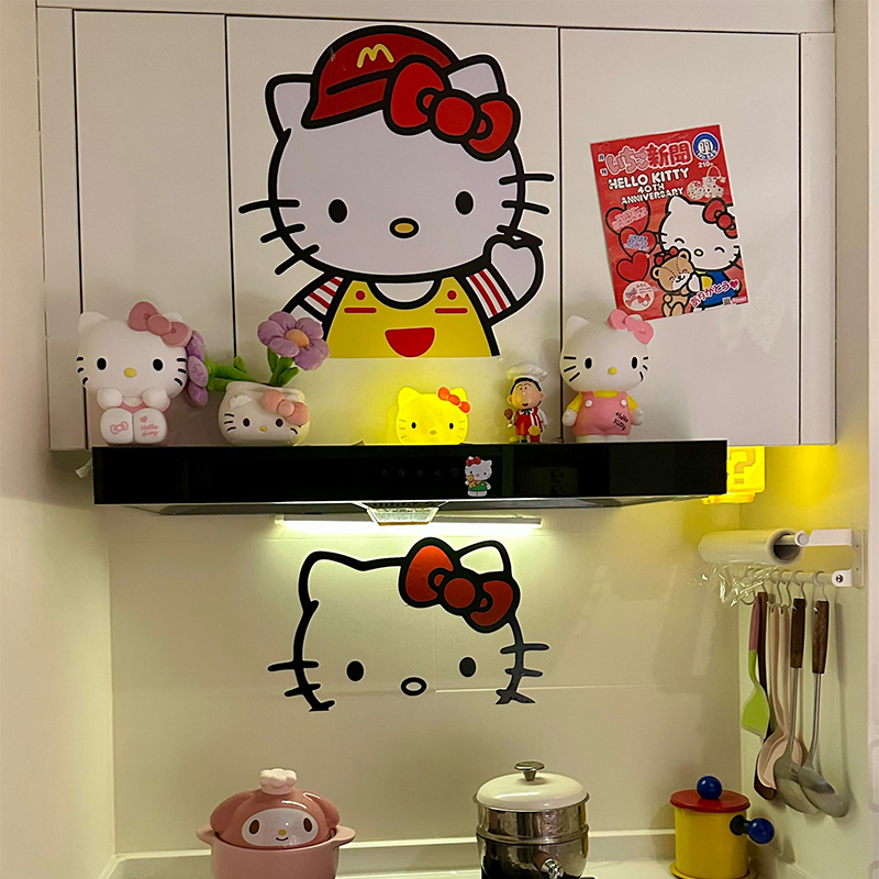 hellokitty凯蒂猫厨房玻璃门贴纸
