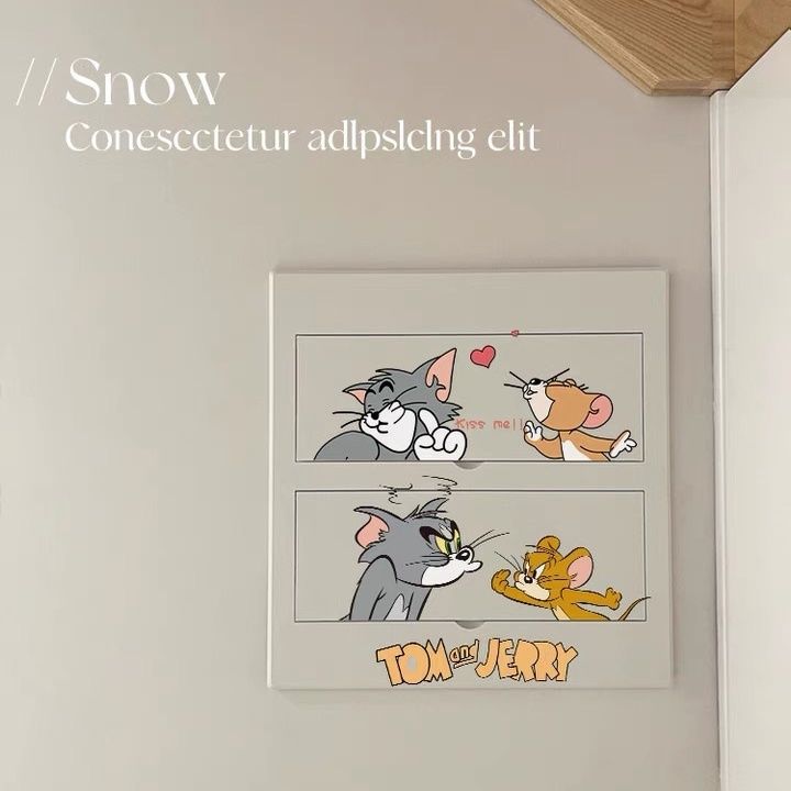 猫和老鼠电表箱装饰画贴纸自粘客厅墙上遮丑贴画卡通电箱遮挡装饰图片