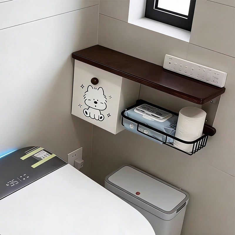 中古风卫生间马桶边木板置物架纸巾盒厕纸盒湿巾卫生纸放置盒壁挂,家庭/个人清洁工具,浴室角架/置物架,淘宝优惠券,粉丝福利购,淘宝优惠卷
