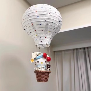 hellokitty凯蒂猫热气球小夜灯儿童房间装饰摆件吊饰ins风公主房