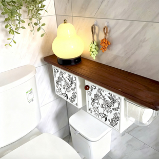 法式复古卫生间马桶旁边侧边置物架厕所厕纸架纸巾盒卫生纸收纳柜