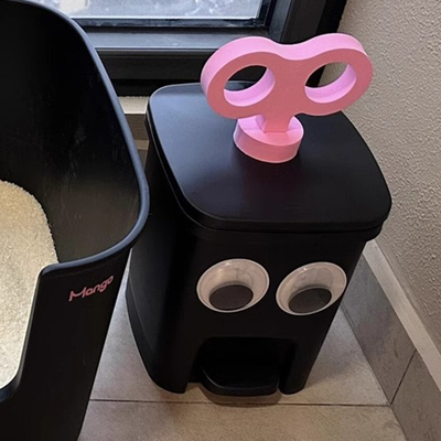 大眼睛垃圾桶家用客厅带盖可爱