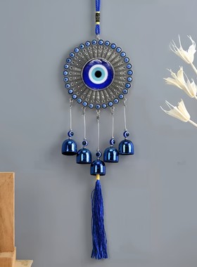 蓝眼睛风铃挂件 Evil Eye恶魔之眼铃铛吊饰 Hmasa法蒂玛之手蝴蝶