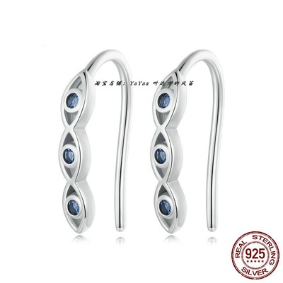 s925银evileye恶魔之眼耳环