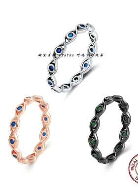 S925纯银evileye恶魔之眼戒指