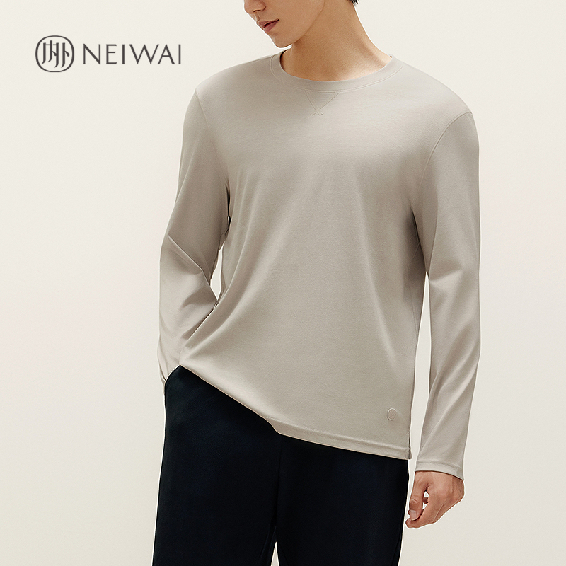 内外男士棉质长袖T恤长绒棉舒弹休闲家居服睡衣NEIWAI222ML3304
