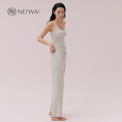 内外棉莫带胸垫吊带/抽绳腰直筒裤睡衣女款251WL3103-4103