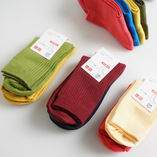 纯棉短袜子纯色常规 双针糖果色全棉百搭女士款 清仓 出口款