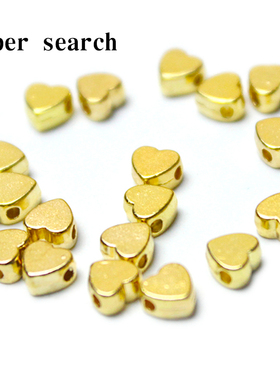 合金配件镀金黄色耳坠饰品手链项链手串diy手工横孔爱心桃心形状