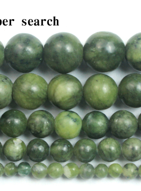 天然南方玉髓散珠子石头diy手工串珠配件耳坠饰品青绿色项链圆珠