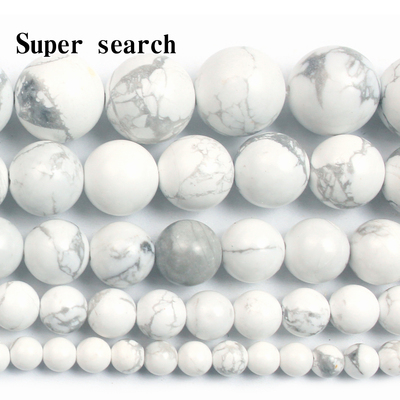 diy天然进口黑白松石散珠子手链