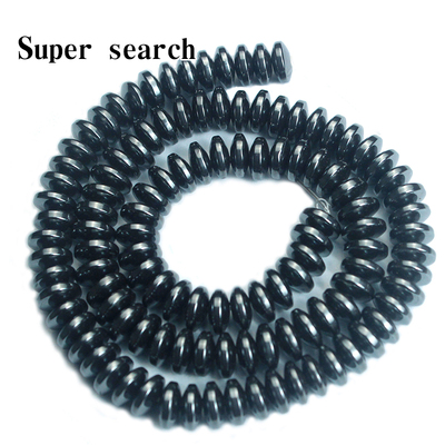 DIY散珠子隔片铁矿石饰品配件黑胆石飞碟算盘珠车轮垫片配珠念珠