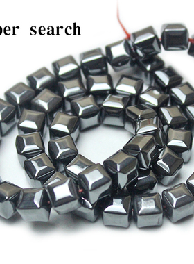 黑胆石切面正方体黑色石头散珠子diy手工串珠手链项链扣子配饰珠