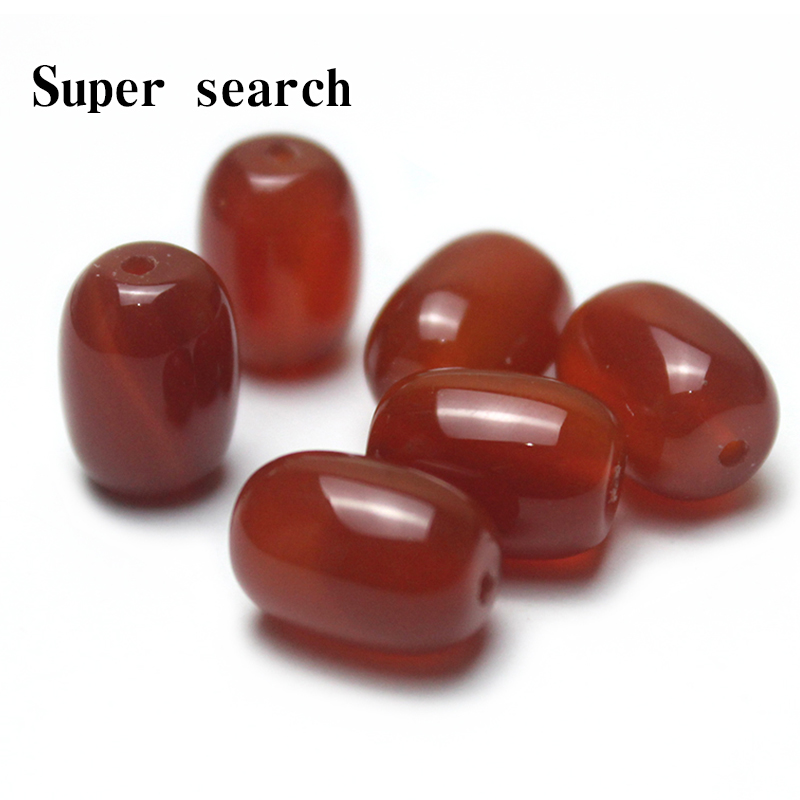 优质红玛瑙桶珠diy鼓珠串珠