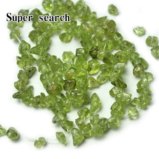 天然橄榄水晶石头散珠子碎石碎片串珠DIY手工串珠耳饰配件项链
