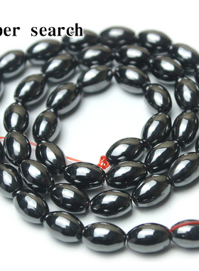 铁矿石黑色黑胆石头米珠米形diy散珠子手链项链耳饰配件材料串珠
