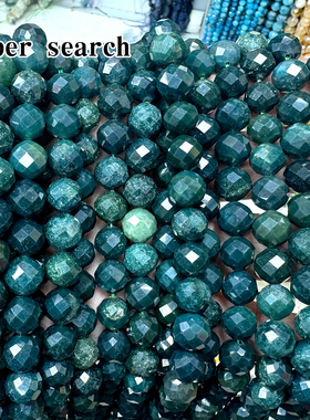 水草玛瑙硬切面玉髓绿色散珠子DIY手工手链项链耳坠配饰刻面串珠