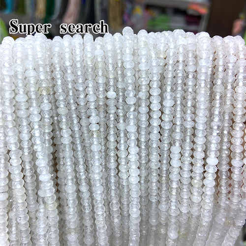 切面隔片扁珠隔片白色石头玉髓水晶串珠小颗粒diy戒指手链散珠