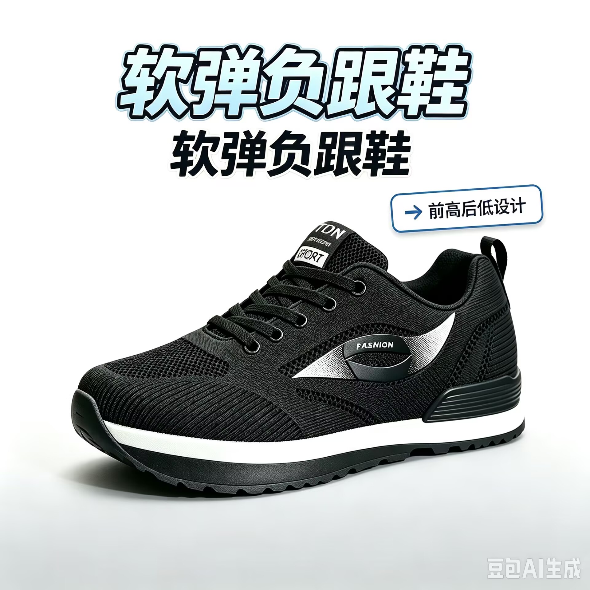K型负跟鞋男女骨盆前倾腰椎颈椎驼背矫正前高后低训练倒跟倒走鞋