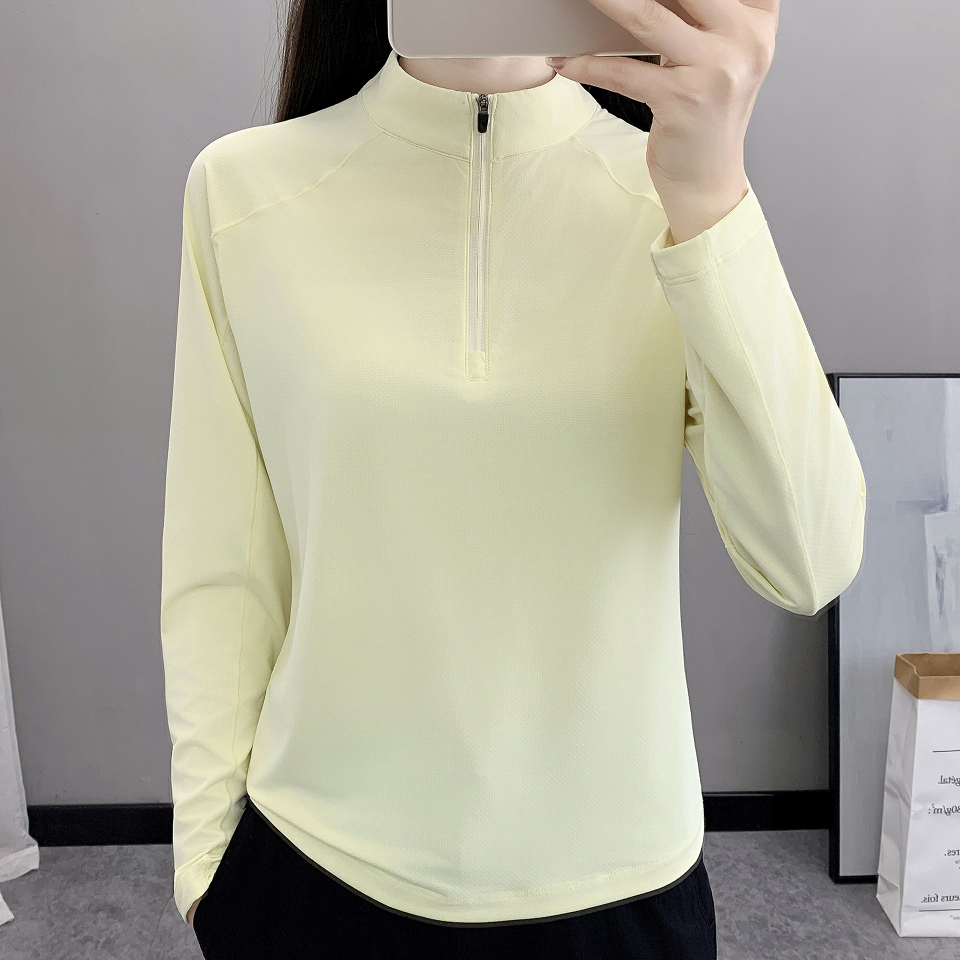 户外速干T恤春夏女式运动长袖透气跑步登山徒步弹力冰丝快干上衣